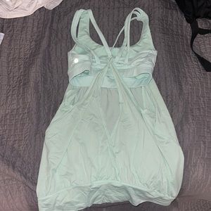 Mint green Lululemon tank with built-in sports bra!